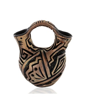 $150 Handmade Certified Authentic Navajo Holbrook Wedding Vase Native American Pottery 102493-2