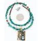 12kt Gold Filled and .925 Sterling Silver Handmade Rose Certified Authentic Navajo Turquoise Native American Necklace 371007017698