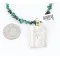 12kt Gold Filled and .925 Sterling Silver Handmade Rose Certified Authentic Navajo Turquoise Native American Necklace 371007017698