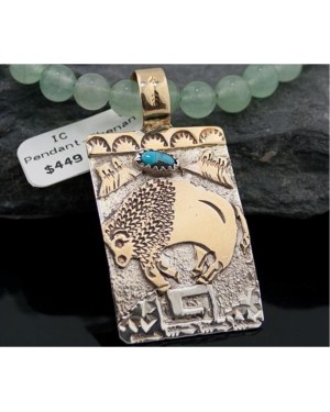 .925 Sterling Silver and 12kt Gold Filled Handmade Certified Authentic Navajo Jasper Native American Necklace 390840325207