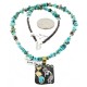 Kokopelli 12kt Gold Filled and .925 Sterling Silver Handmade Certified Authentic Navajo Natural Turquoise Purple Goldstone and Black Onyx Native American Necklace 740100-2-790100