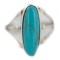 .925 Sterling Silver Navajo Handmade Natural Turquoise Native American Ring Size 9 1/4 96004-9