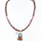 Handmade Certified Authentic Navajo .925 Sterling Silver Natural Spiny Oyster and Turquoise Native American Necklace 370959768947