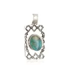 Nickel Handmade Navajo Natural Turquoise Native American Necklace 12810-4