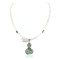 .925 Sterling Silver Handmade Signed Certified Authentic Navajo Turquoise Quartz Native American Necklace 10049-3-15786