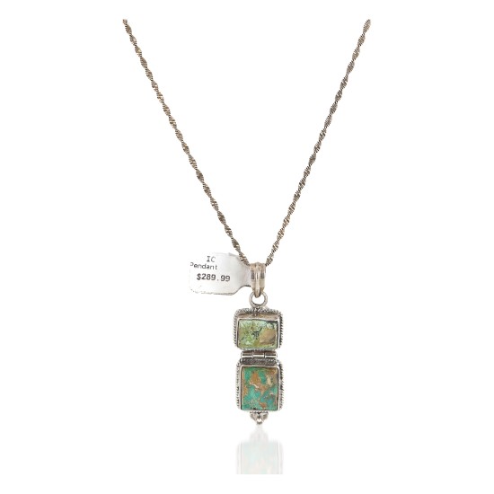 Handmade Navajo .925 Sterling Silver Natural Turquoise Native American Necklace 10050