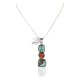 Handmade Navajo .925 Sterling Silver Natural Turquoise and Spiny Oyster Native American Necklace 10052