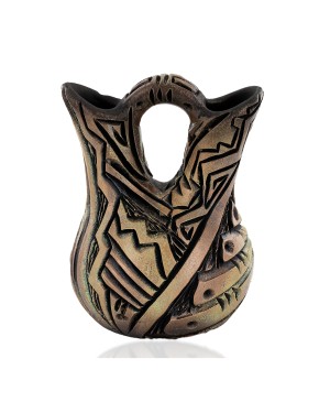 $200 Handmade Certified Authentic Navajo Holbrook Wedding Vase Native American Pottery 1 102492-3