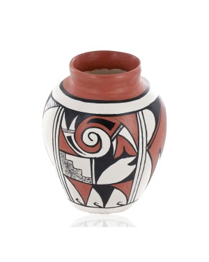 $240 Handmade Handpainted Certified Authentic Hopi R.Tsinnij Keams Canyon Native American Pottery 102494-15