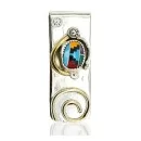 Handmade Navajo Nickel and Brass Inlaid Natural Multicolor Stones Native American Money Clip 10525-10