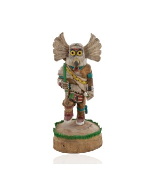 $1180 Handmade Certified Authentic Hopi Old Oraibi Horned Owl Native American Kachina 10891