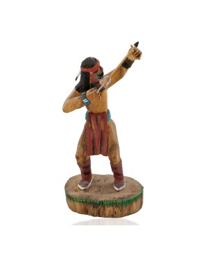 $570 Handmade Certified Authentic Hopi Old Oraibi Yoche Apache Warrior Native American Kachina 10895-32