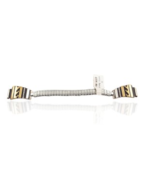 Wave 12kt Gold Filled and .925 Sterling Silver Handmade Certified Authentic Navajo Natural Native American Watchband 11120-1