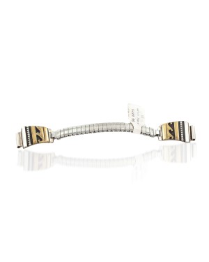 Wave 12kt Gold Filled and .925 Sterling Silver Handmade Certified Authentic Navajo Natural Native American Watchband 11120