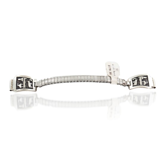Storyteller .925 Sterling Silver Handmade Certified Authentic Navajo Natural Native American Watchband 11121-2