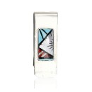 Handmade Signed Navajo Nickel Inlaid Natural Turquoise Coral Mother of Pearl and Black Onyx Native American Money Clip 11245