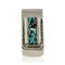 Handmade Certified Authentic Navajo Nickel and .925 Sterling Silver Inlay Natural Turquoise and Mother of Pearl Native American Money Clip 11263-2