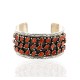 Certified Authentic Navajo .925 Sterling Silver Natural Coral Native American Bracelet 12295
