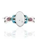 Handmade Navajo .925 Sterling Silver Native American Bracelet And White Howlite Purple Spiny Oyster 12423 Handmade Navajo .925 Sterling Silver Native American Bracelet And White Howlite Purple Spiny Oyster 12423