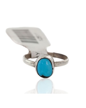 Certified Authentic 925 Sterling Silver Handmade Navajo Natural Turquoise Native American Ring  12511-2