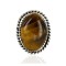 .925 Sterling Silver Handmade Certified Authentic Navajo Natural Tigers Eye Native American Ring  12511