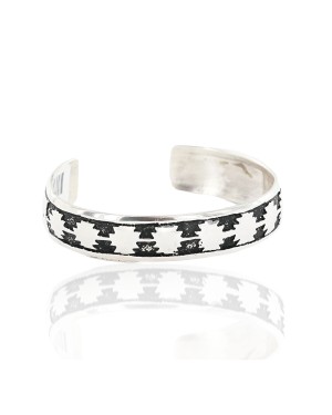 .925 Sterling Silver Handmade Certified Authentic Navajo Native American Bracelet 12536