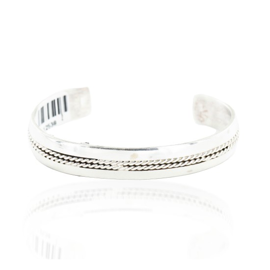 Handmade Certified Authentic Navajo .925 Sterling Silver Native American Bracelet 12538-1