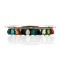Petit Point Handmade Certified Authentic Zuni .925 Sterling Silver Multicolor Turquoise Native American Bracelet 12611