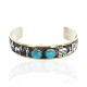 12kt Gold Filled and .925 Sterling Silver Handmade Storyteller Certified Authentic Navajo Turquoise Native American Bracelet 12638