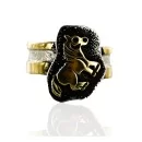 .925 Sterling Silver and 12kt Gold Filled Handmade Navajo Horse Native American Ring 12660-2