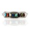 Petit Point Handmade Certified Authentic Zuni .925 Sterling Silver Multicolor Turquoise Native American Bracelet 12665-00