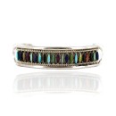 Handmade Zuni .925 Sterling Silver Multicolor Turquoise Native American Bracelet 12665