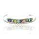 Handmade Certified Authentic Zuni .925 Sterling Silver Natural Sugilite Turquoise and Gaspeite Native American Bracelet 12667-0