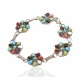Handmade Certified Authentic Zuni .925 Sterling Silver Petit Point Natural Multicolor Native American Bracelet 12668