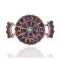 Handmade Certified Authentic Petit Point Zuni .925 Sterling Silver Natural Sugilite Turquoise Native American Bracelet 12686-2