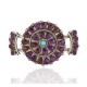Handmade Certified Authentic Petit Point Zuni .925 Sterling Silver Natural Sugilite Turquoise Native American Bracelet 12686-2