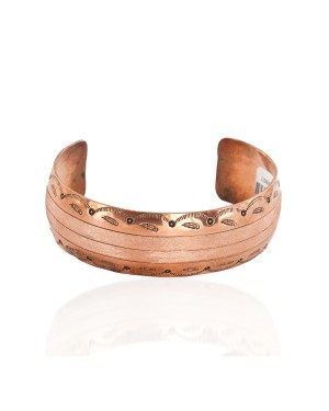 Handmade Certified Authentic Navajo Pure Copper Native American Bracelet 12807