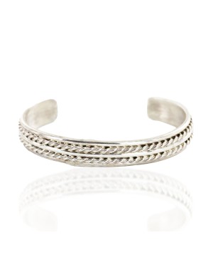 Handmade Certified Authentic Navajo .925 Sterling Silver Native American Bracelet 12833