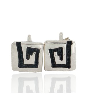Handmade Certified Authentic Hopi .925 Sterling Silver Stud Native American Earrings  12854-6