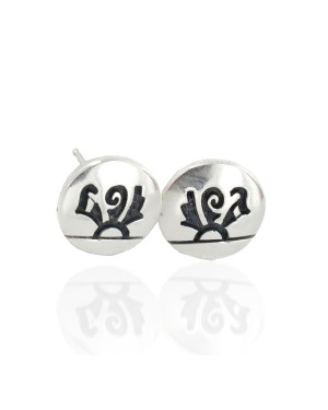 Handmade Certified Authentic Hopi .925 Sterling Silver Stud Native American Earrings 12855-9