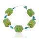 Certified Authentic Navajo .925 Sterling Silver Natural Turquoise and Composite Gaspeite Native American Bracelet 12892-2