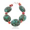Certified Authentic Navajo .925 Sterling Silver Composite Turquoise Coral Native American Bracelet 12892-4