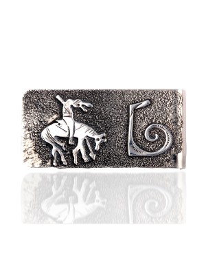 End of the Trail .925 Sterling Silver Ray Begay Certified Authentic Handmade Navajo Native American Money Clip  13194-20