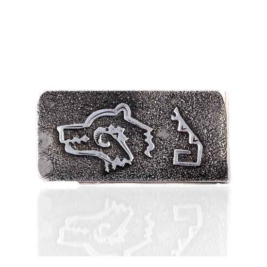 Bear .925 Sterling Silver Ray Begay Certified Authentic Handmade Navajo Native American Money Clip  13194-27