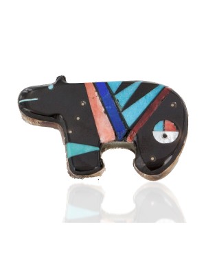 Certified Authentic Handmade Signed Navajo .925 Sterling Silver Natural Turquoise and Multicolor Native American Pin and Pendant 14469