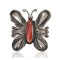 Certified Authentic Butterfly Handmade Navajo .925 Sterling Silver Natural Spiny Oyster Native American Pin and Pendant 14557