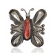 Certified Authentic Butterfly Handmade Navajo .925 Sterling Silver Natural Spiny Oyster Native American Pin and Pendant 14557