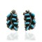 Certified Authentic Handmade Zuni .925 Sterling Silver Clip Native American Earrings Natural Turquoise 14646