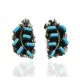 Handmade Zuni .925 Sterling Silver Clip Native American Earrings Natural Turquoise 14646 Handmade Zuni .925 Sterling Silver Clip Native American Earrings Natural Turquoise 14646