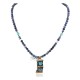 12kt Gold Filled and .925 Sterling Silver Handmade Certified Authentic Navajo Natural Turquoise and Lapis Native American Necklace 1490-16-15338